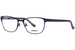 Kensie Patch Eyeglasses Youth Girl's Full Rim Square Shape - Blue Jean/Pink-Logo-BL