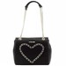 Love Moschino Women's Chain Heart Flap Over Leather Satchel Handbag