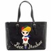 Love Moschino Women's Embroidered Girl Leather Tote Carry-All Handbag