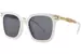 Miu Miu MU 13WS Sunglasses Women's Pillow Shape - White/Dark Grey-1425S0