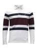 Nautica Men's Shipman Rugby Stripe Long Sleeve Cotton Polo Shirt