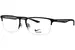 Nike 4313 Eyeglasses Men's Semi Rim Rectangle Shape - Satin Black-001