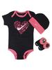 Nike Infant Girl's Doodle Heart 3-Piece Set (Hat, OneZ, & Booties)