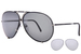 Porsche Design P8478 P'8478 Sunglasses Pilot w/Extra Interchangeable Lenses - Black/Silver/Polarized Grey-J