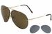 Porsche Design P8478 P'8478 Sunglasses Pilot w/Extra Interchangeable Lenses - Light Gold/Brown - A