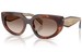 Prada PR D02S Sunglasses Women's Oval Shape - Caramel Tortoise/Brown Gradient-00K10S