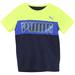 Puma Big Boy's Crew Neck Color Block Logo Short Sleeve T-Shirt