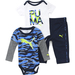 Puma Infant Boy's Cat Logo 3-Piece Newborn Bodysuit & Pant Set