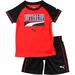 Puma Little Boy's 2-Piece Logo Short Sleeve Crew Neck Sport T-Shirt & Short Set