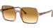 Ray Ban Square-II RB1973 Women's Sunglasses Square Shape - Transparent Light Brown/Gradient Brown-128151