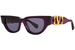 Valentino V-Due VLS-103 Sunglasses Cat Eye Shape - Pure/Gold/Grey-D