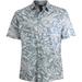 Van Heusen Men's Printed White Washed Short Sleeve Button Down Shirt