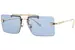 Versace VE2245 Sunglasses Women's Rectangle Shape Rimless Style - Gold/Blue-100280