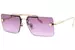 Versace VE2245 Sunglasses Women's Rectangle Shape Rimless Style - Gold/Violet Gradient-10028H
