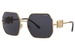 Versace VE2248 Sunglasses Women's Square Shape - Gold/Polarized Dark Grey-100281