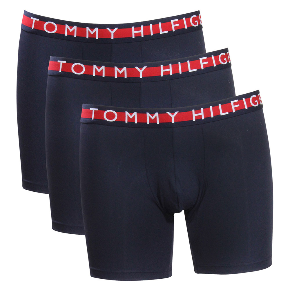 Tommy Hilfiger Men's Micro Rib Underwear 3-Pack Boxer Briefs Dark Navy Sz.  XL