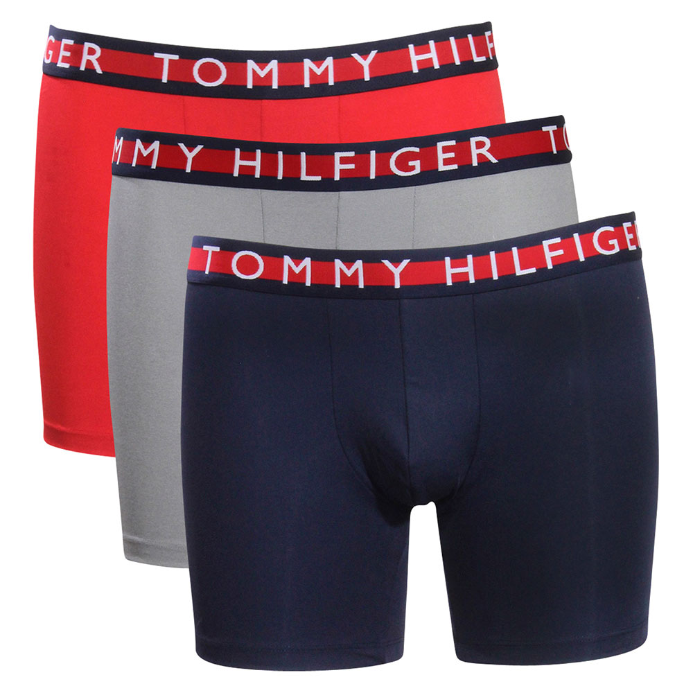 UPC 194999051072 product image for Tommy Hilfiger Men's Micro Rib Underwear 3 Pack Boxer Briefs Mahogany Sz. S - Re | upcitemdb.com