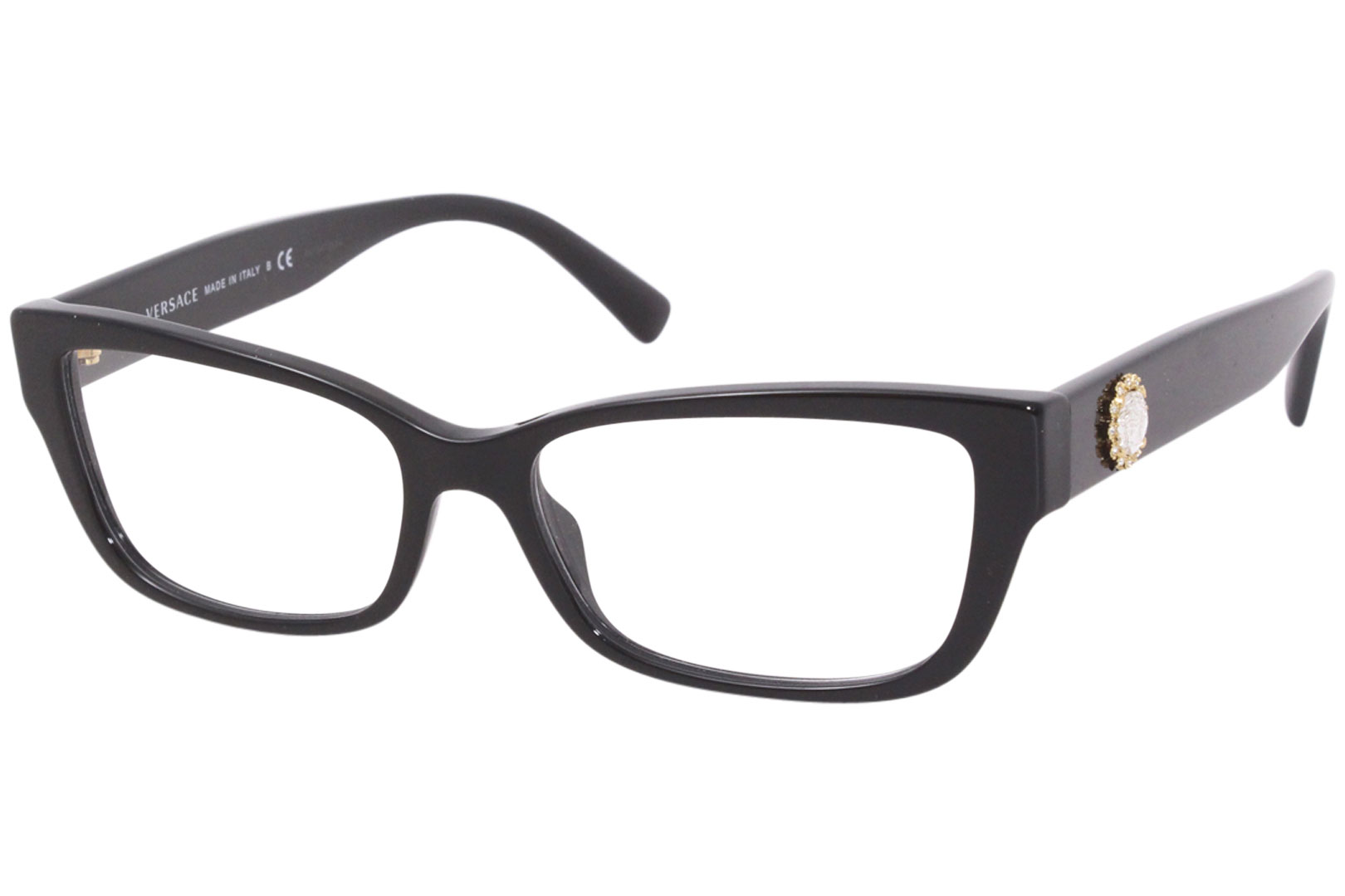 Versace 3284-B Eyeglasses Women's Full Rim Rectangular Optical Frame ...