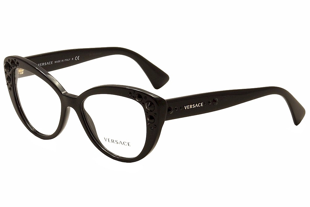 Versace Women's Eyeglasses VE 3221B 3221-B Full Rim Cat Eye Optical ...