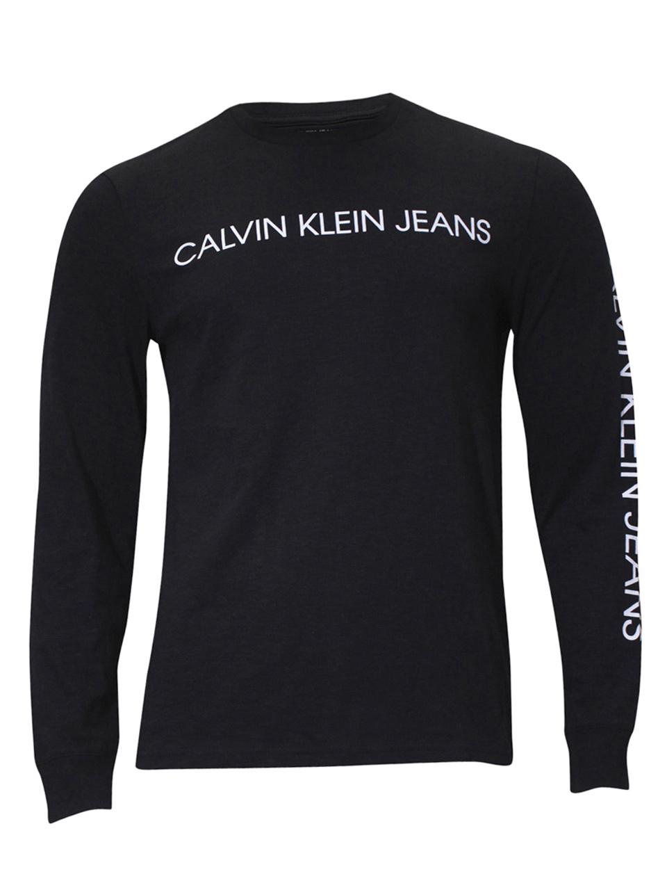 Calvin Klein Men's Long Sleeve Crew Neck Cotton T-Shirt 