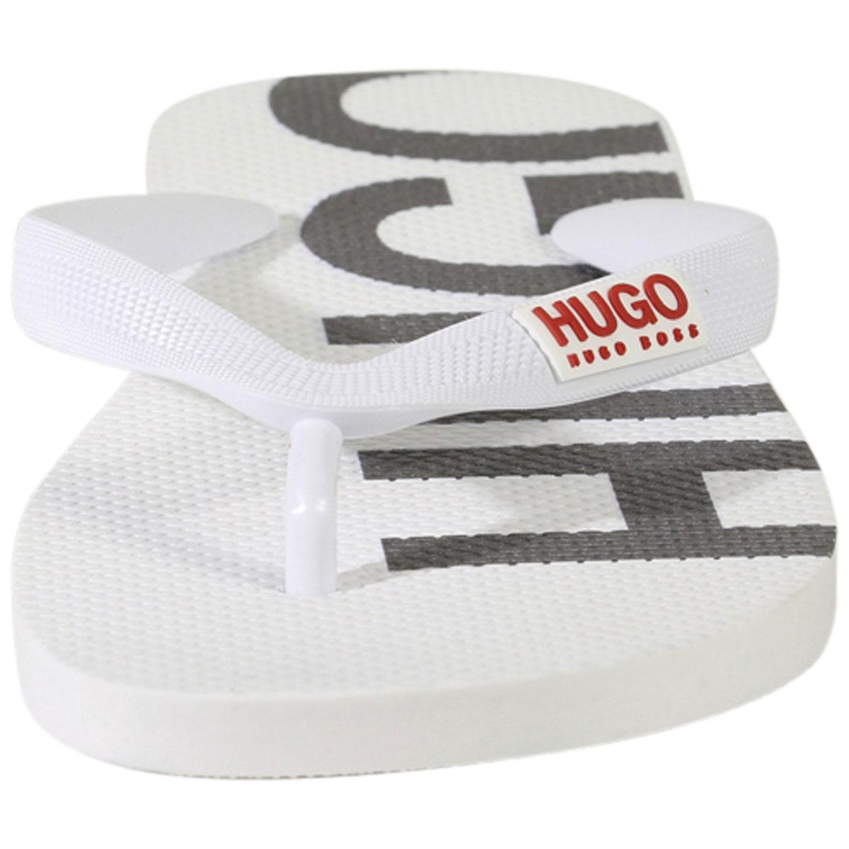 hugo boss flip flops white