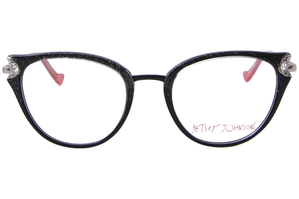  Betsey Johnson Bling Eyeglasses Women's Full Rim Round Shape 