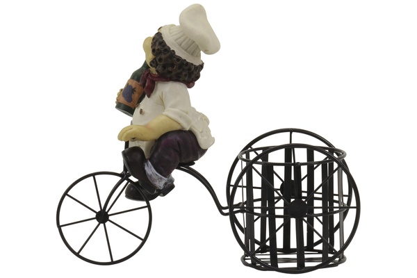  Bistro Chef On A Bicycle Wine Bottle Holder 