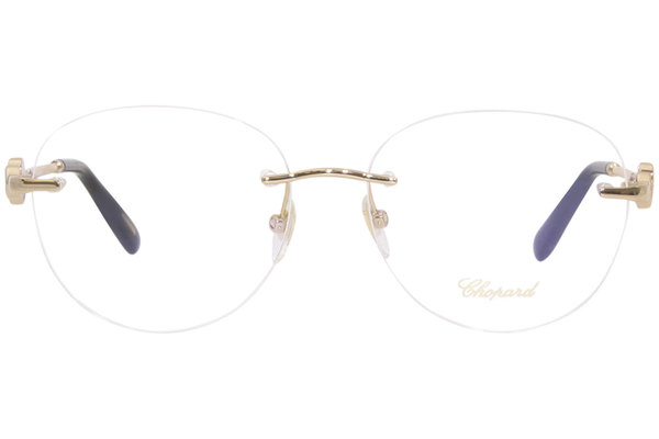  Chopard VCHC53S Eyeglasses Women's Rimless Round Shape 