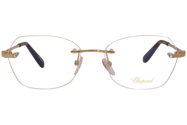  Chopard VCHD80S Eyeglasses Women's Rimless Oval Optical Frame 