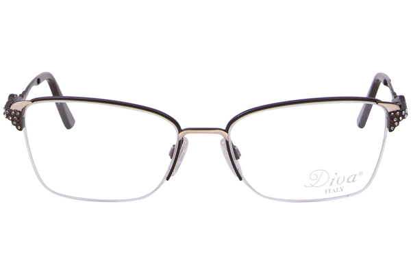  Diva 5546 Eyeglasses Women's Semi Rim Rectangle Shape 