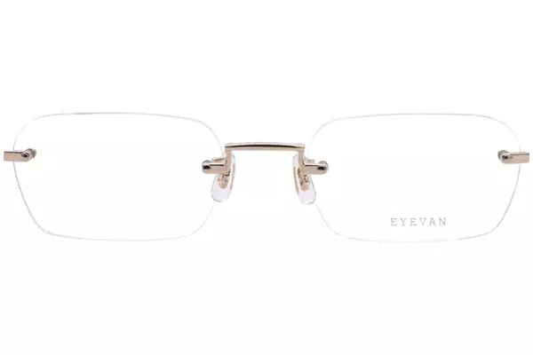  Eyevan Grain Eyeglasses Rimless Rectangle Shape 