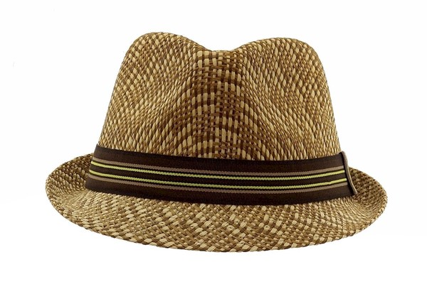  Henschel Men's Vented Two-Tone Straw Fedora Hat 