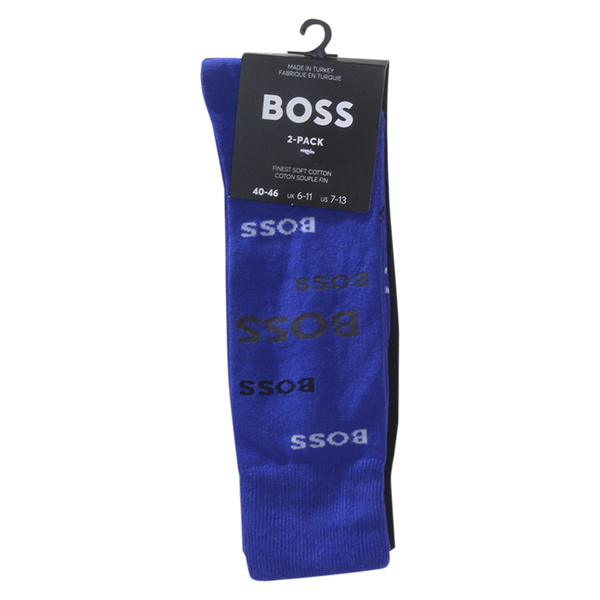  Hugo Boss Men's 2-Pairs Trouser Socks Repeating-Logo 