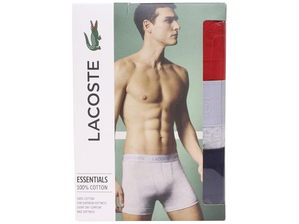  Lacoste Men's 3-Pack Boxer Briefs Underwear Classic Stretch 