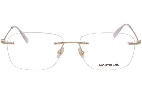  Mont Blanc MB0075O Eyeglasses Men's Rimless Rectangular Optical Frame 