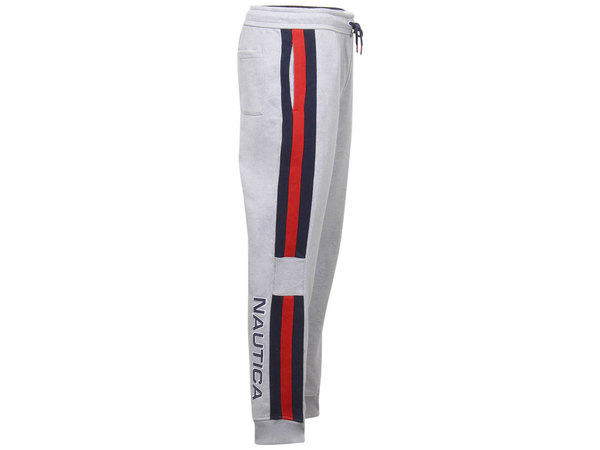  Nautica Men's Reissue-Side-Stripe-Logo Jogger Fleece Sweatpants 