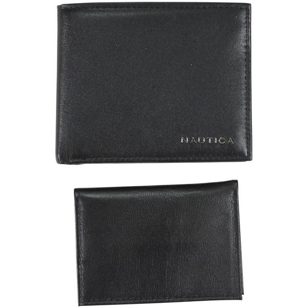  Nautica Men's Weatherly Genuine Leather Passcase Bi-Fold Wallet 