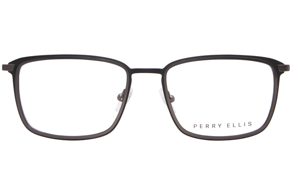  Perry Ellis PE487-1 Eyeglasses Men's Full Rim Rectangle Shape 