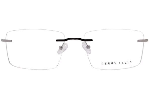  Perry Ellis PE495 Eyeglasses Men's Rimless Rectangle Shape 