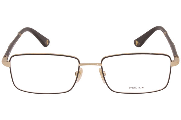  Police VPLA49 Eyeglasses Men's Full Rim Rectangular Optical Frame 