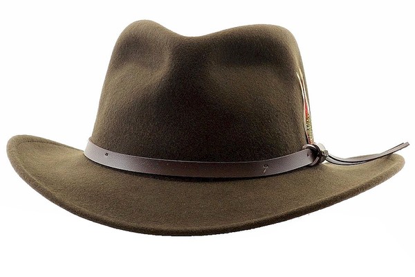  Scala Classico Men's Wool Felt Water Repellent Outback Hat 