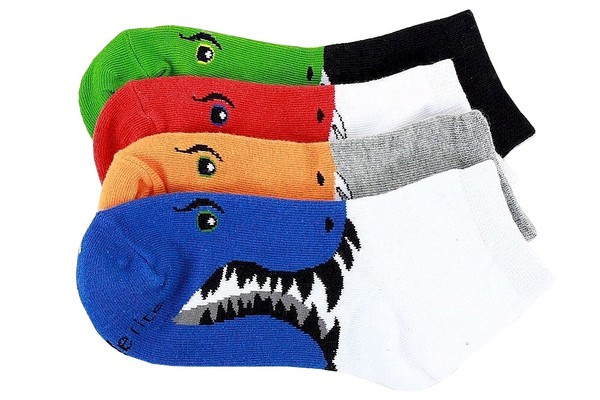  Stride Rite Toddler/Little Boy's 4-Pairs Billy Bite Ankle Socks 
