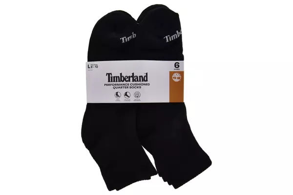  Timberland Men's 6-Pairs Performance Cushioned Quarter Socks 