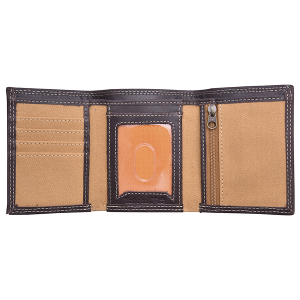  Timberland Men's Pro Whitney Wallet Tri-Fold Canvas & Genuine Leather 