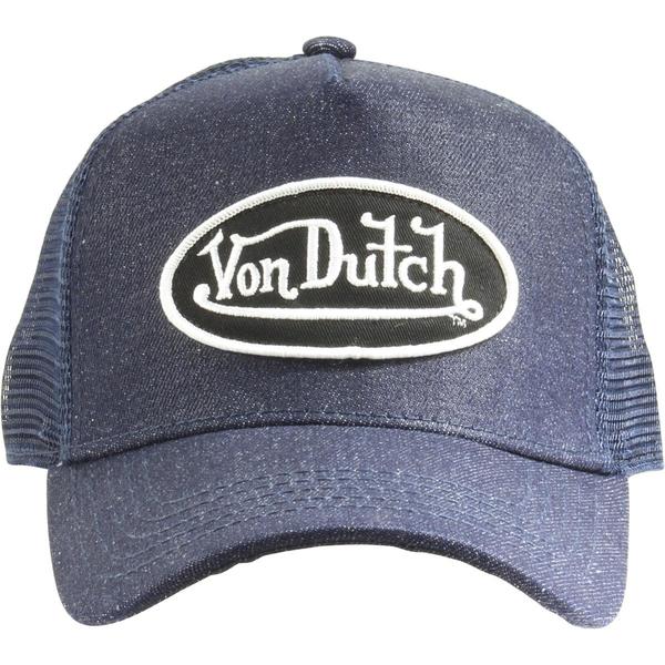  Von Dutch Men's Trucker Denim Patch Cap Hat 