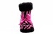 Barbie Toddler Girl's Plush Zebra Print Bow Bootie Slippers Shoes