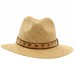 Scala Men's Raffia Straw With Palm Tree Trim Safari Hat