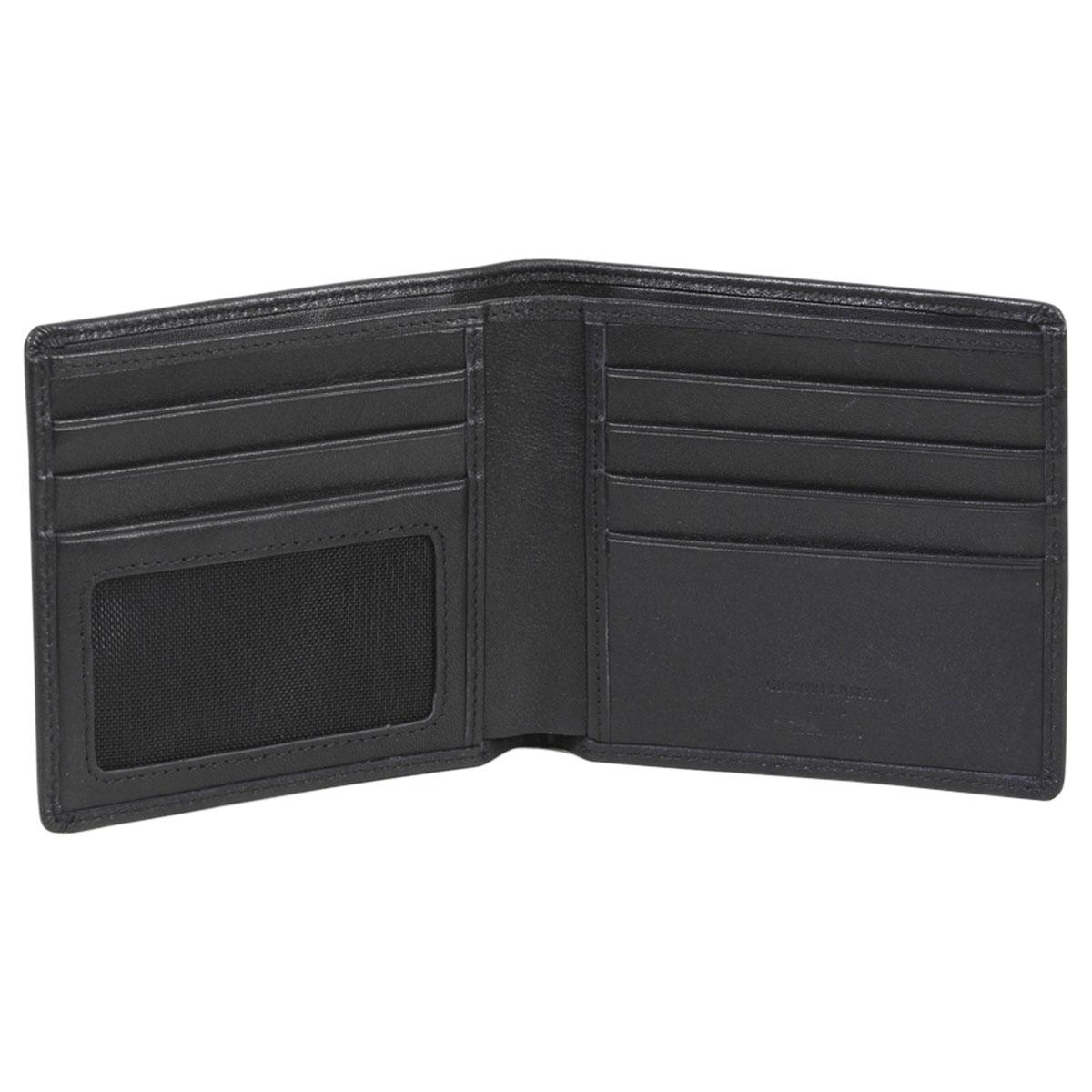 Giorgio Armani Men's Portafoglio Genuine Leather Bi-Fold Wallet ...