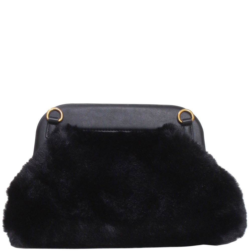Luxurious Adjustable-strap Crossbody Bag in Black Mink Fur With Removable  Gold-tone Hardware - Etsy