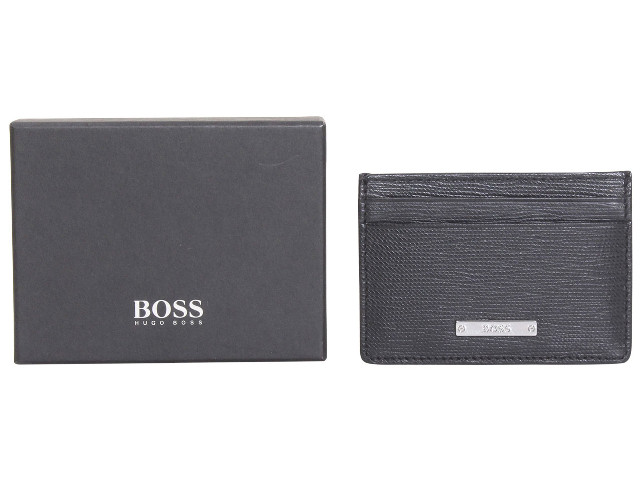 BOSS - Structured money-clip card holder with logo detail